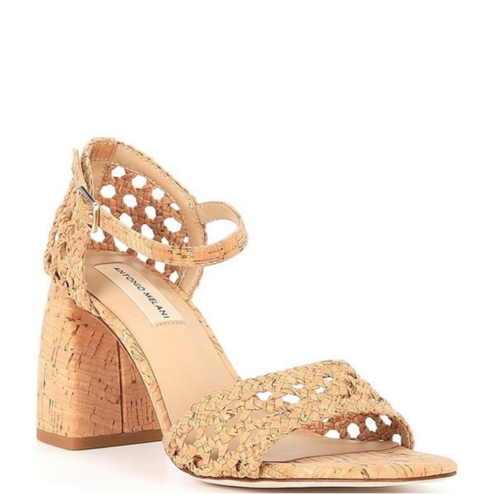 New Antonio Melani Gretel Cork Woven Sandals Heels size 8 - Picture 1 of 10
